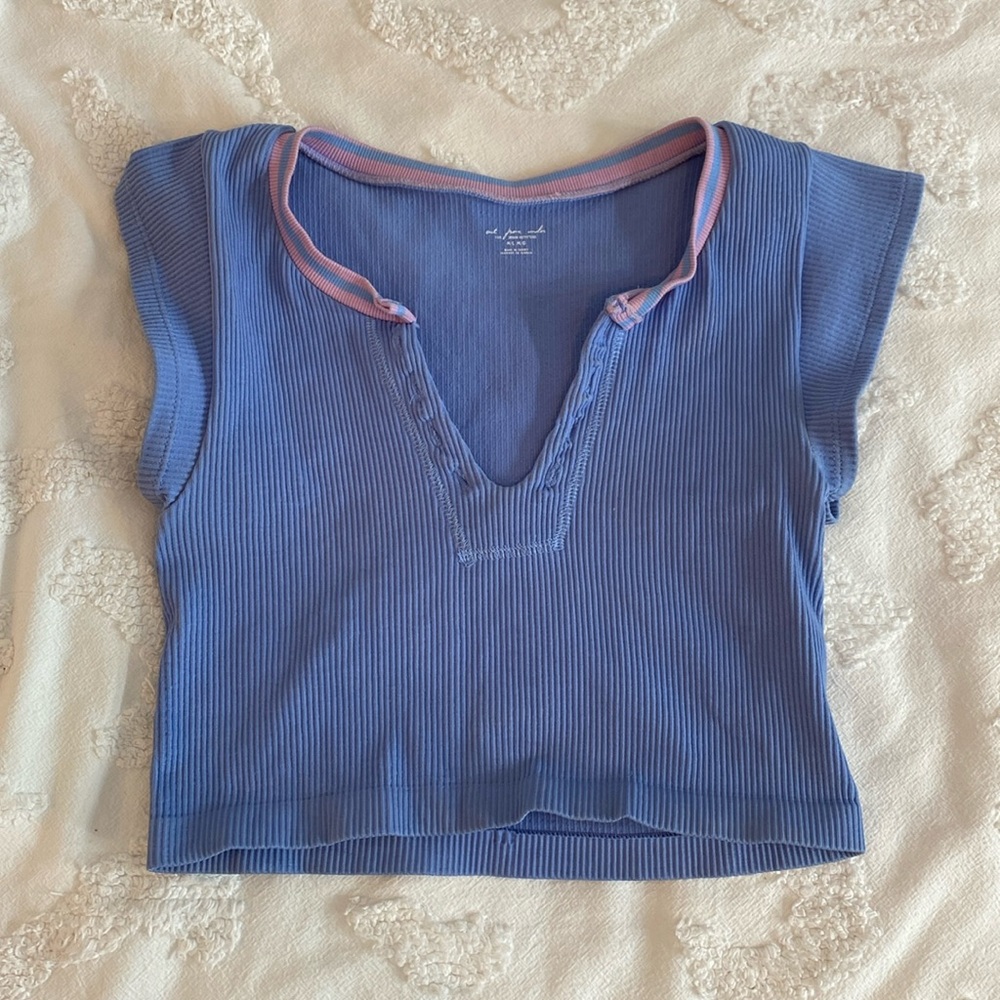 Urban Outfitters Out from Under Blue Stretchy Ribbed Crop Top